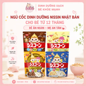 Ngũ cốc Nissin Nhật Bản, bổ sung dinh dưỡng cho bé từ 1 tuổi. Dạng túi zip dễ bảo quản