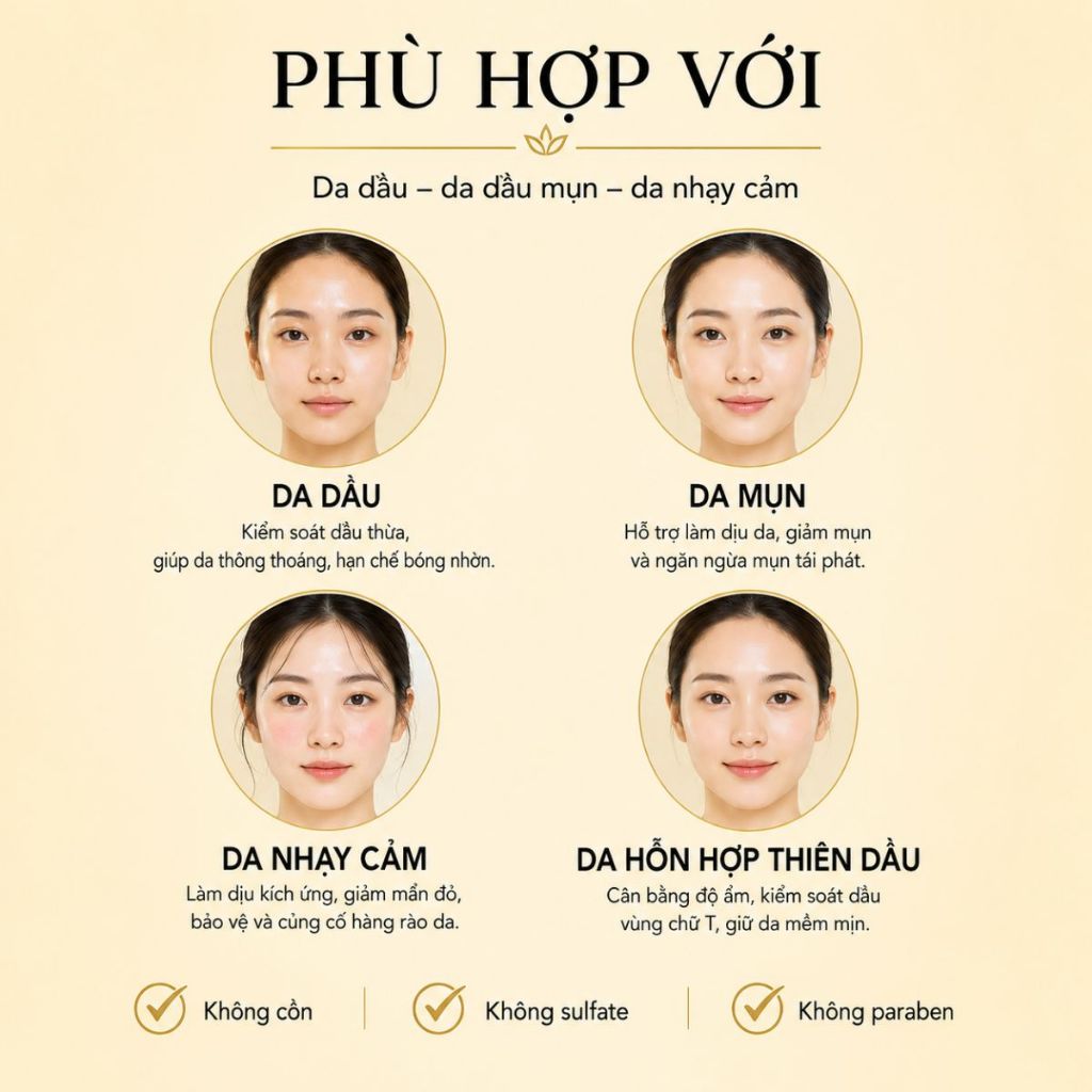 Kem Dưỡng Dịu Nhẹ Cho Da Dầu Mụn SENSITIVE ACNE CREAM Le&Lu 50gr