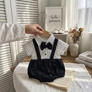 Body công tử phối cổ sơ mi đính nơ bé trai 4-10Kg. Bodysuit liền thân cho bé trai. Dino Kids