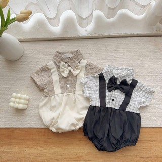Body công tử phối cổ sơ mi đính nơ bé trai 4-10Kg. Bodysuit liền thân cho bé trai. Dino Kids