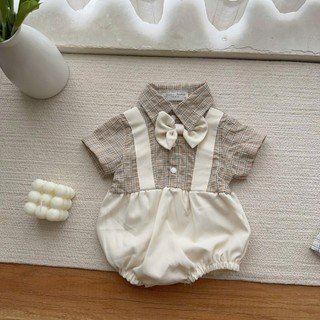 Body công tử phối cổ sơ mi đính nơ bé trai 4-10Kg. Bodysuit liền thân cho bé trai. Dino Kids