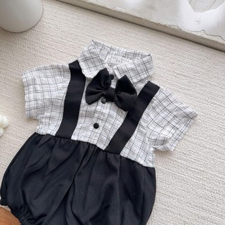 Body công tử phối cổ sơ mi đính nơ bé trai 4-10Kg. Bodysuit liền thân cho bé trai. Dino Kids