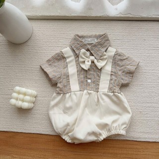 Body công tử phối cổ sơ mi đính nơ bé trai 4-10Kg. Bodysuit liền thân cho bé trai. Dino Kids