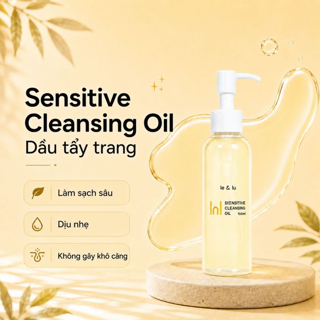 Dầu Tẩy Trang Làm Sạch Dịu Nhẹ, An Toàn Cho Da Nhạy Cảm Le&Lu Sensitive Cleansing Oil 150ml