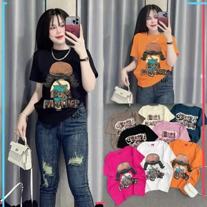 Áo Thun Dáng Vừa Nữ [BAGIC] Form 40~60kg Chữ Dập Nổi Vải BORIP Cotton Mềm Mịn Co Dãn 4 Chiều [CÔ GÁI IN 2 MẶT]
