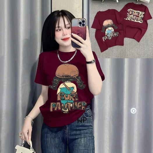 Áo Thun Dáng Vừa Nữ [BAGIC] Form 40~60kg Chữ Dập Nổi Vải BORIP Cotton Mềm Mịn Co Dãn 4 Chiều [CÔ GÁI IN 2 MẶT]