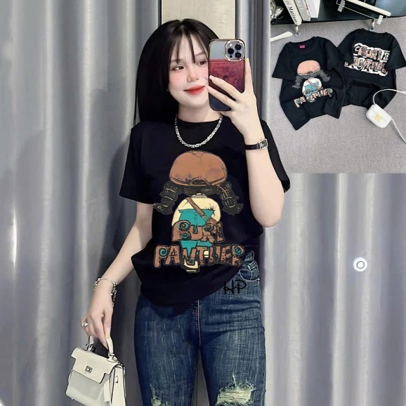 Áo Thun Dáng Vừa Nữ [BAGIC] Form 40~60kg Chữ Dập Nổi Vải BORIP Cotton Mềm Mịn Co Dãn 4 Chiều [CÔ GÁI IN 2 MẶT]