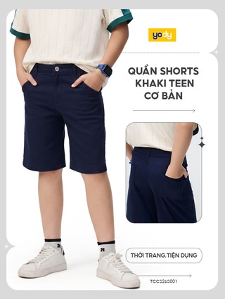 Quần Shorts Kaki Teen Cơ Bản TRA TCCS26S001