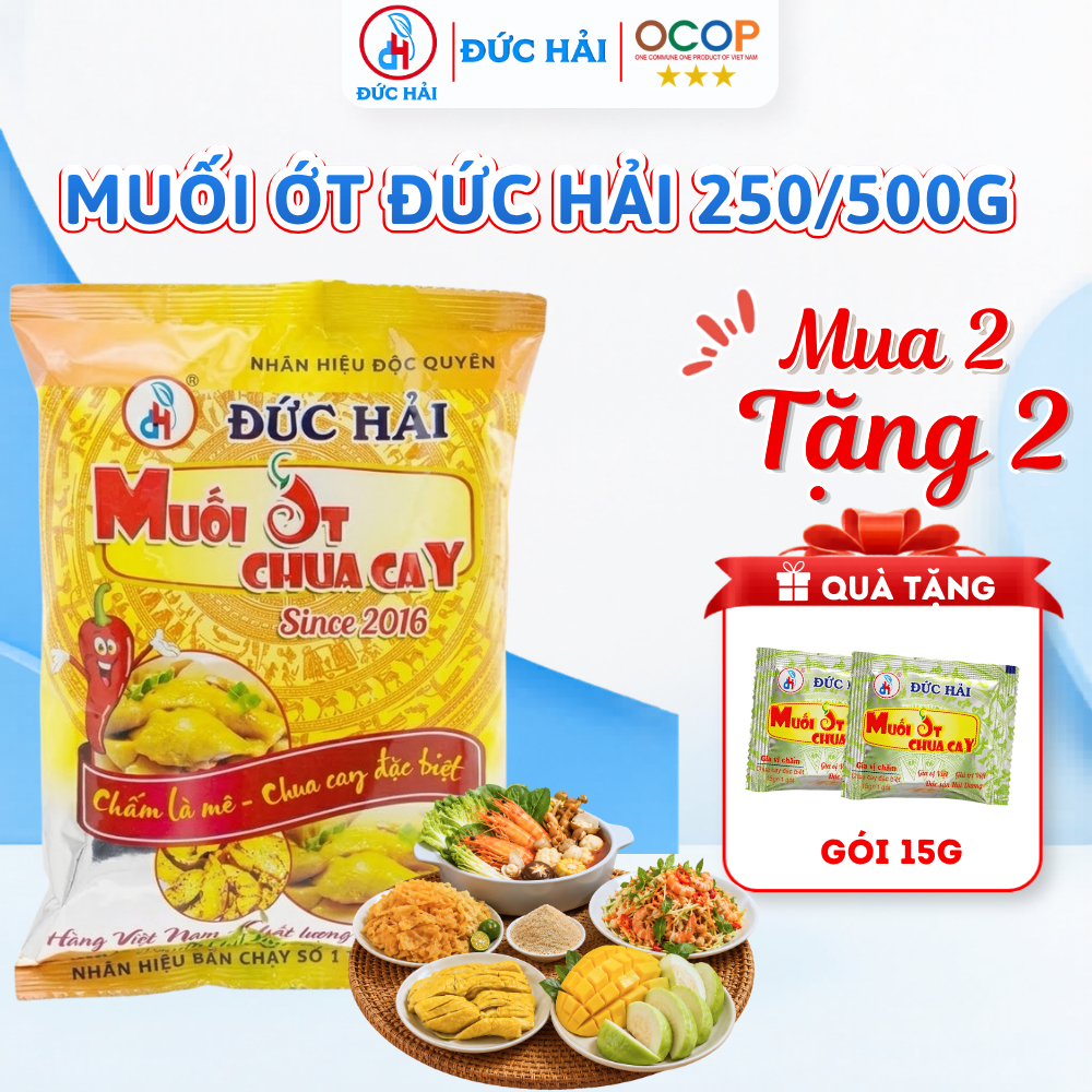 Muối ớt chua cay Đức Hải 100g, 250g, 500g Đậm vị, Muối ớt chấm hoa quả, hải sản - Đức Hải Food