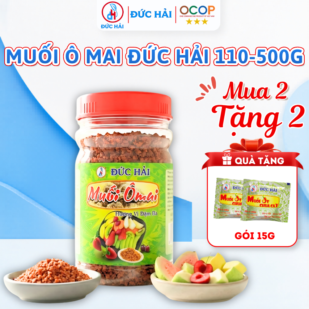Muối Ô Mai Đức Hải Chua Ngọt đậm đà Chấm Trái Cây Túi Zip 200G, 500G, Lọ 110g - Đức Hải Food