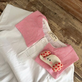 Body thủy thủ cổ bẻ đính gấu bé gái 4-10Kg. Body cotton trắng bé gái đầy tháng, thôi nôi. Dino Kids