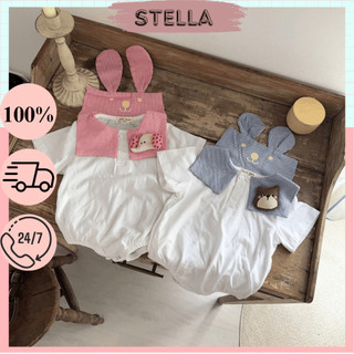 Body thủy thủ cổ bẻ đính gấu bé gái 4-10Kg. Body cotton trắng bé gái đầy tháng, thôi nôi. Dino Kids