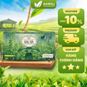 Trà Bạc Hà AMMU Hộp 20 túi lọc Thức Uống Thảo Mộc Thiên Nhiên Mát Lành, Nhẹ Bụng Sau Bữa ăn