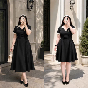 Đầm Polo Bigsize Nữ Lên Phom Tôn Dáng Vải Ruby Hàn Cho Các Nàng Chubby 50-95kg G681+G682