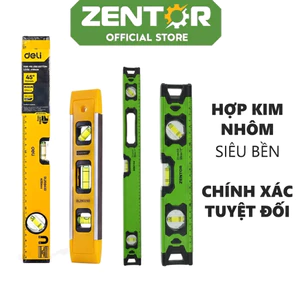 Thước Thủy Zentor Deli Chính Hãng Thước Cân Bằng Chất Liệu Hợp Kim Nhôm Siêu Bền, Chính Xác Tuyệt Đối