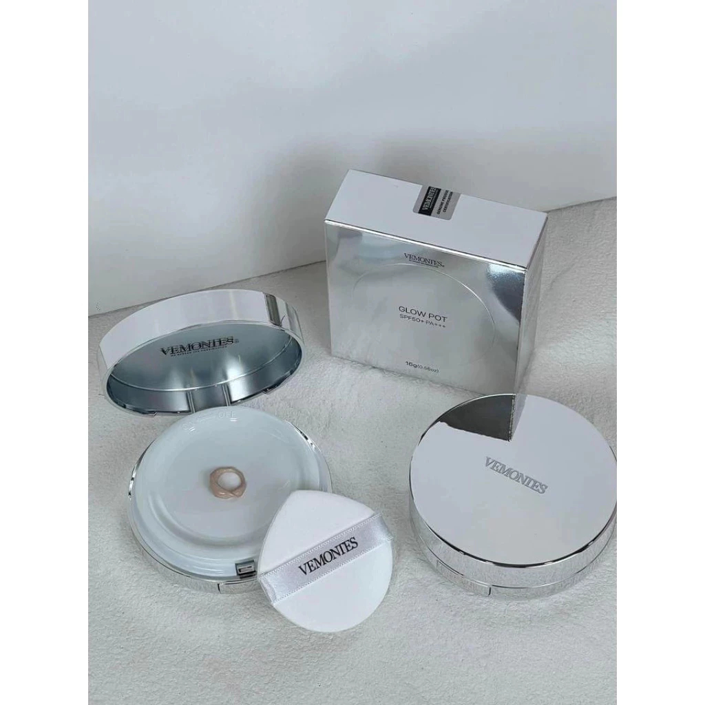 Phân Nước Cushion Vemontes Glow Pot Lâu Trôi, Căng Bóng Da - Ever Queen