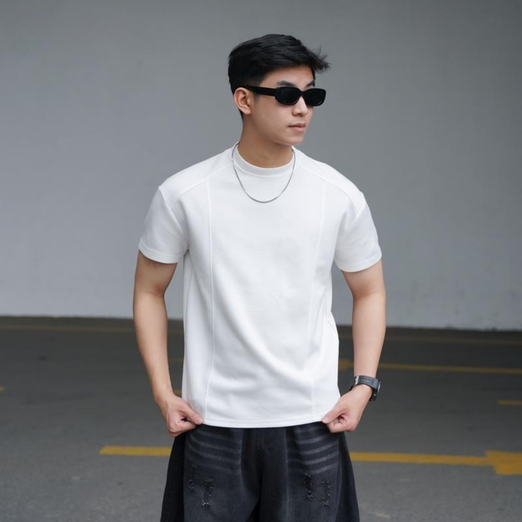 [Deal Mở Bán] Áo Thun Ngắn Tay Cleanfit BAGIC Cổ Tròn Tôn Vai Tôn Dáng. Áo Thun Nam Nữ Unisex Mềm Mịn Co Giãn Cao Cấp