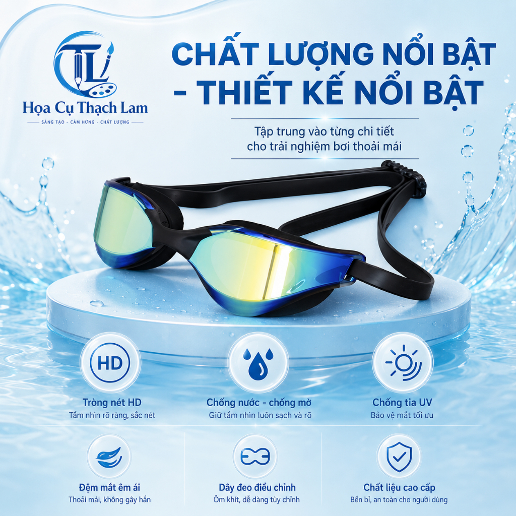Kính Bơi Trẻ Em Chống Mờ Kèm Hộp Đựng, Kính Bơi Nhiều Màu Cho Bé