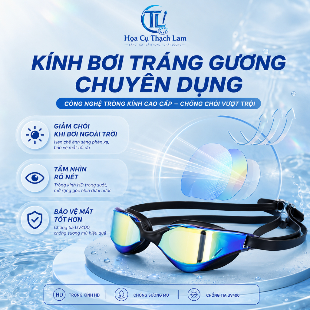 Kính Bơi Trẻ Em Chống Mờ Kèm Hộp Đựng, Kính Bơi Nhiều Màu Cho Bé