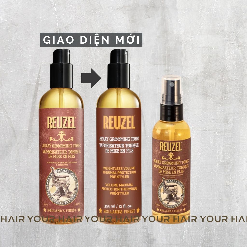 Xịt tăng độ phồng tóc Reuzel Grooming Tonic - Surf Tonic - Clay Spray - Hair Tonic | 100ml & 355ml