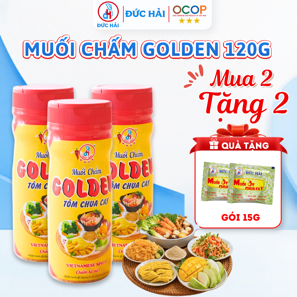 Muối Chấm Golden Tôm Chua Cay Đức Hải 120G Đậm Đà Chấm Trái Cây Hải Sản - Đức Hải Food