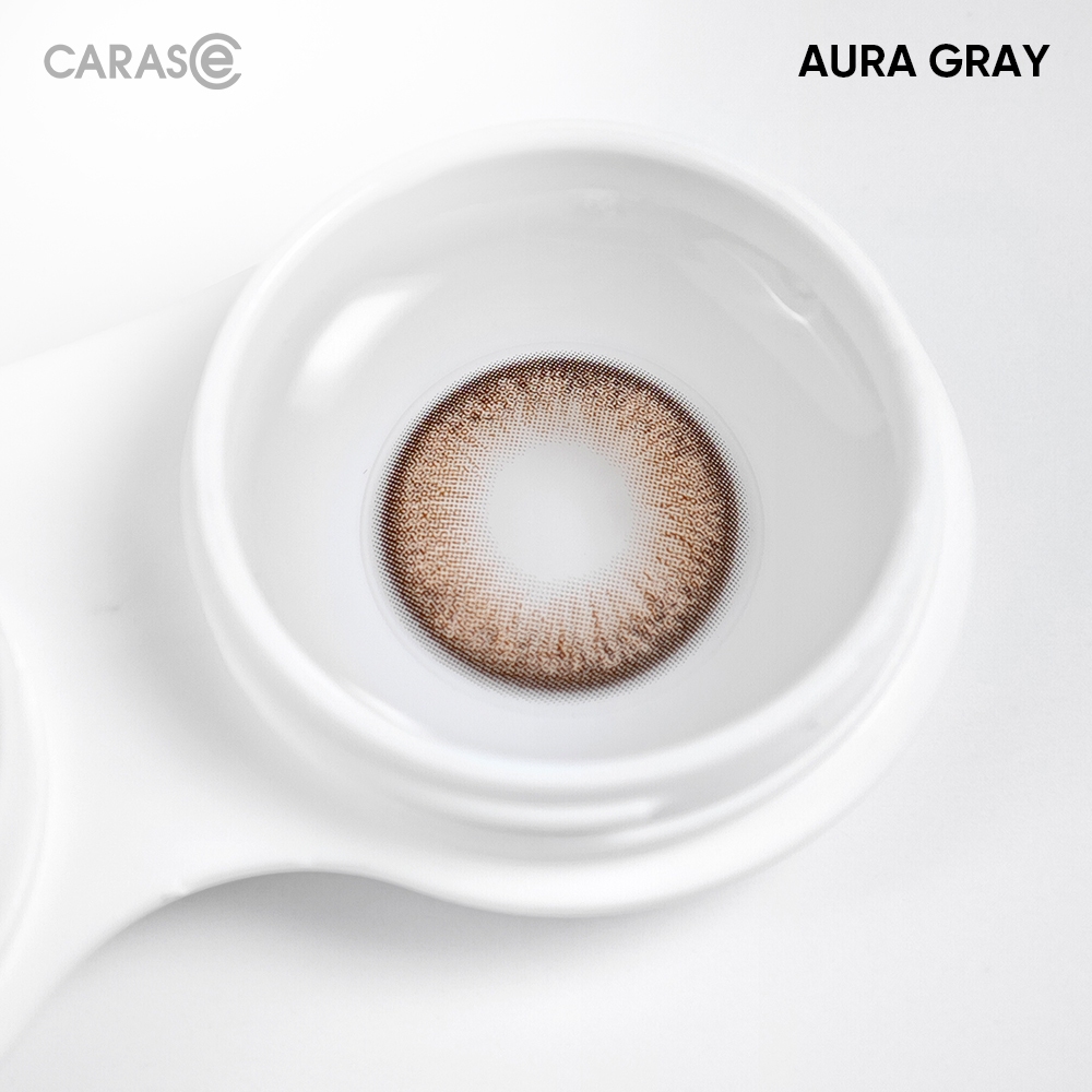 [1 chiếc] Kính áp tròng khoá ẩm 10H 1 Ngày Màu Xám Khói CARASE, Lens cận AURA GRAY