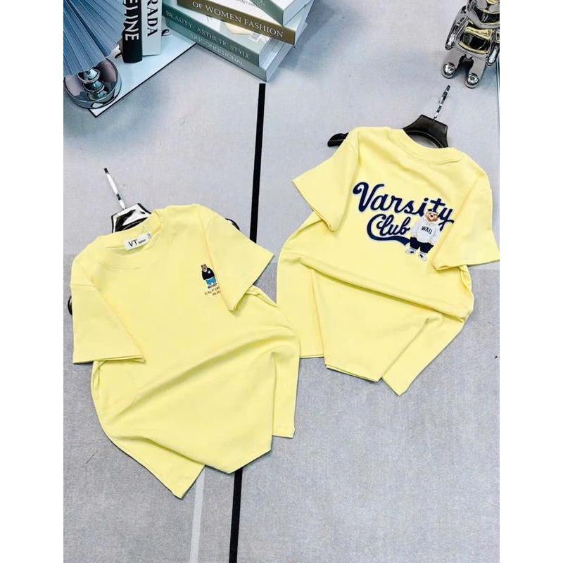 Áo Thun Nữ Thêu Gấu BAGIC - Áo Thun Dáng Vừa Nữ  Sang Xịn Vải BORIP Cotton Mềm Mịn Mát Co Dãn 4 Chiều