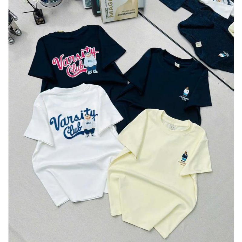 Áo Thun Nữ Thêu Gấu BAGIC - Áo Thun Dáng Vừa Nữ  Sang Xịn Vải BORIP Cotton Mềm Mịn Mát Co Dãn 4 Chiều