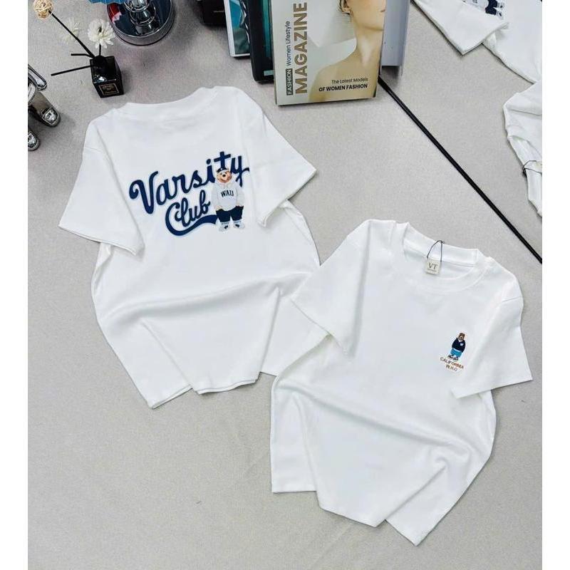 Áo Thun Nữ Thêu Gấu BAGIC - Áo Thun Dáng Vừa Nữ  Sang Xịn Vải BORIP Cotton Mềm Mịn Mát Co Dãn 4 Chiều