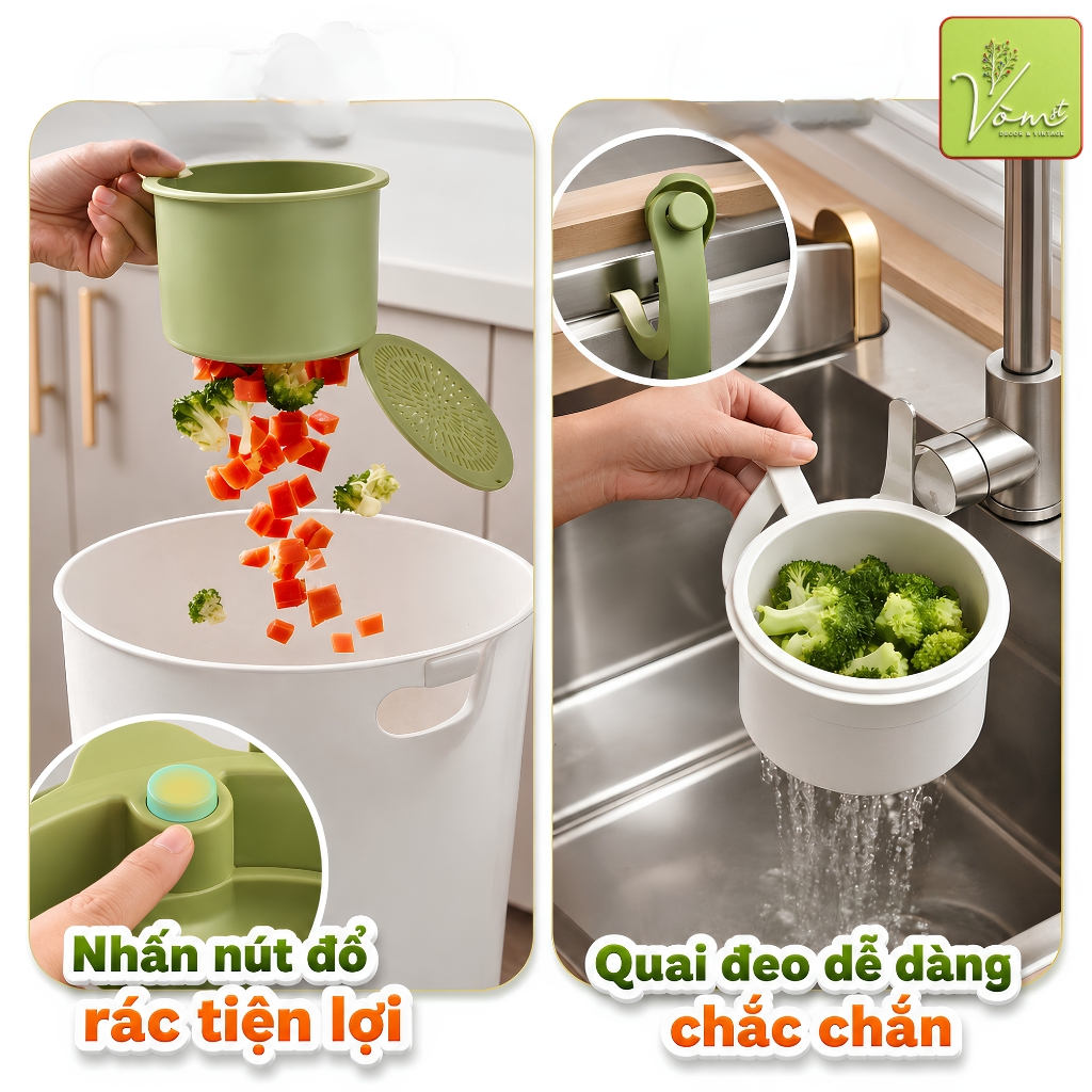( ComBo Giá Rẻ ) Giỏ Lọc Rác Treo Bồn Rửa + Khăn Kim Loại Rửa Chén - Vòm Decor – Lọc Thức Ăn Thừa, Thoát Nước dễ dàng,