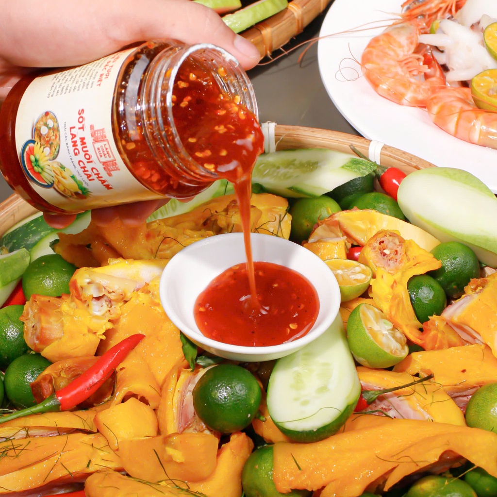 Combo 3 hủ Sốt muối chấm Làng Chài 290g chấm trái cây, bánh tráng Trang Trại Sạch Thôn Xanh Farm