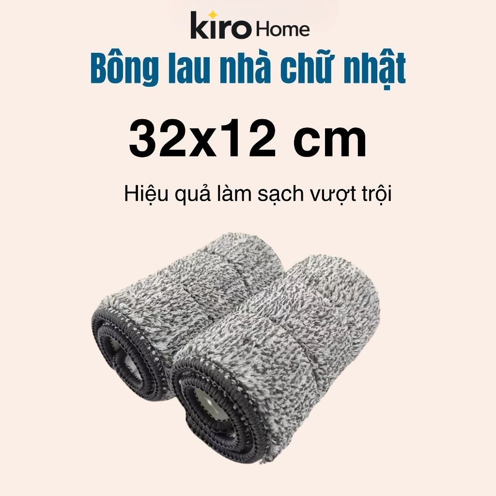 Miếng Lau Nhà Thay Thế 12x32cm Cho Cây Lau Tự Vắt, Tấm Lau Thay Thế Bám Dính Chắc Thấm Hút Tốt Phụ Kiện Lau Sàn Cao Cấp