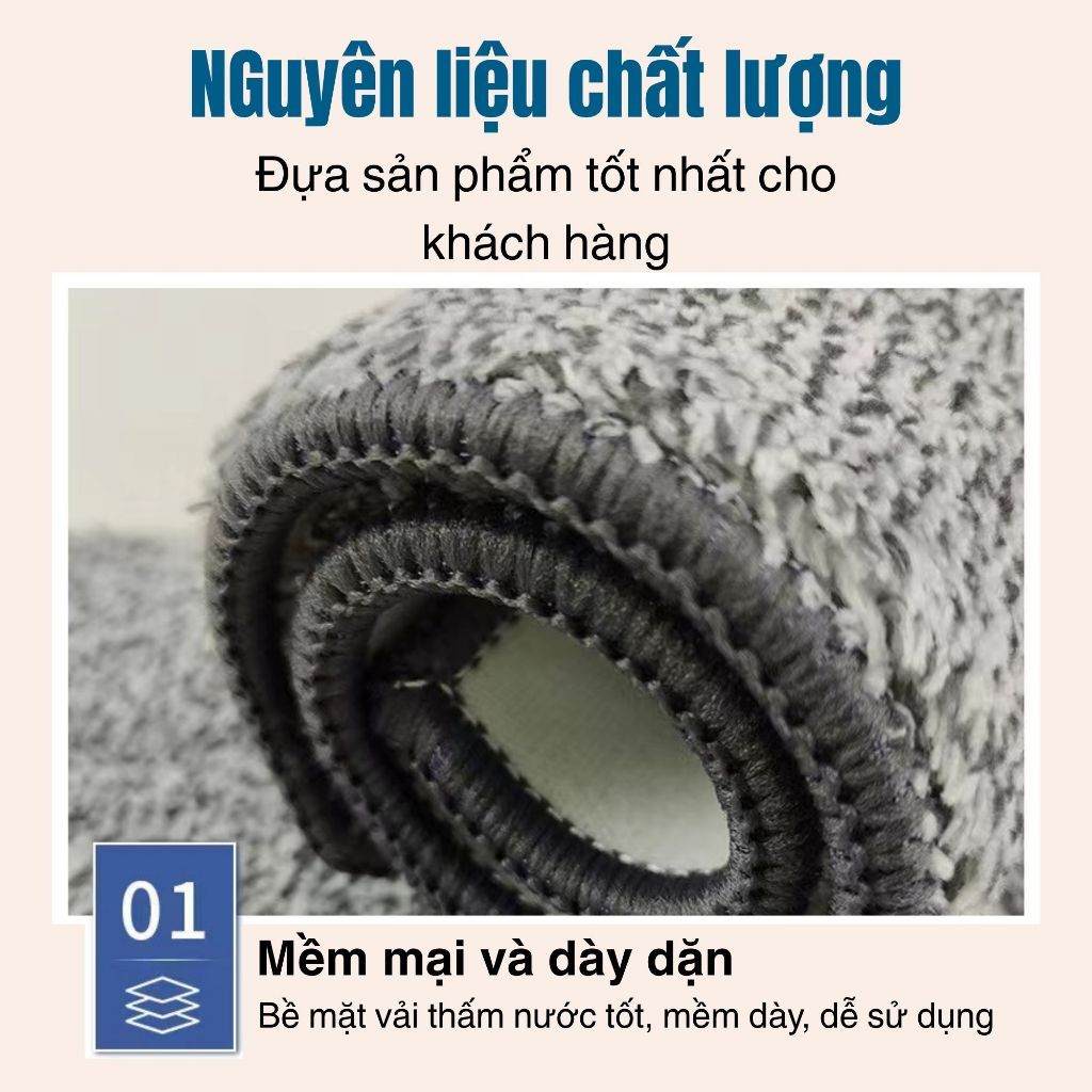 Miếng Lau Nhà Thay Thế 12x32cm Cho Cây Lau Tự Vắt, Tấm Lau Thay Thế Bám Dính Chắc Thấm Hút Tốt Phụ Kiện Lau Sàn Cao Cấp