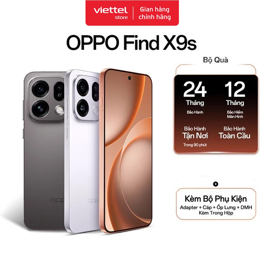 Điện thoại OPPO FIND X9s 12GB + 256GB | Pin Lớn 7025 mAh | Màn hình 6.59″ | Dimensity 9500s 5G 8nhân