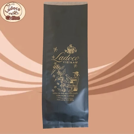 Cà phê rang nguyên hạt Ladoco nguyên chất từ hạt Robusta Honey