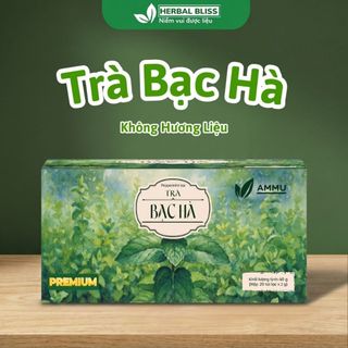 Trà Bạc Hà  AMMU Hộp 20 túi lọc Thức Uống Thảo Mộc Thiên Nhiên Mát Lành, Nhẹ Bụng Sau Bữa Ăn