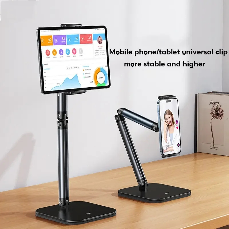 Giá đỡ ipad, điện thoại hợp kim nhôm mẫu xoay 4 chiều 360 độ đa năng, Đế đúc chắc chắn quay video, giải trí chống rung