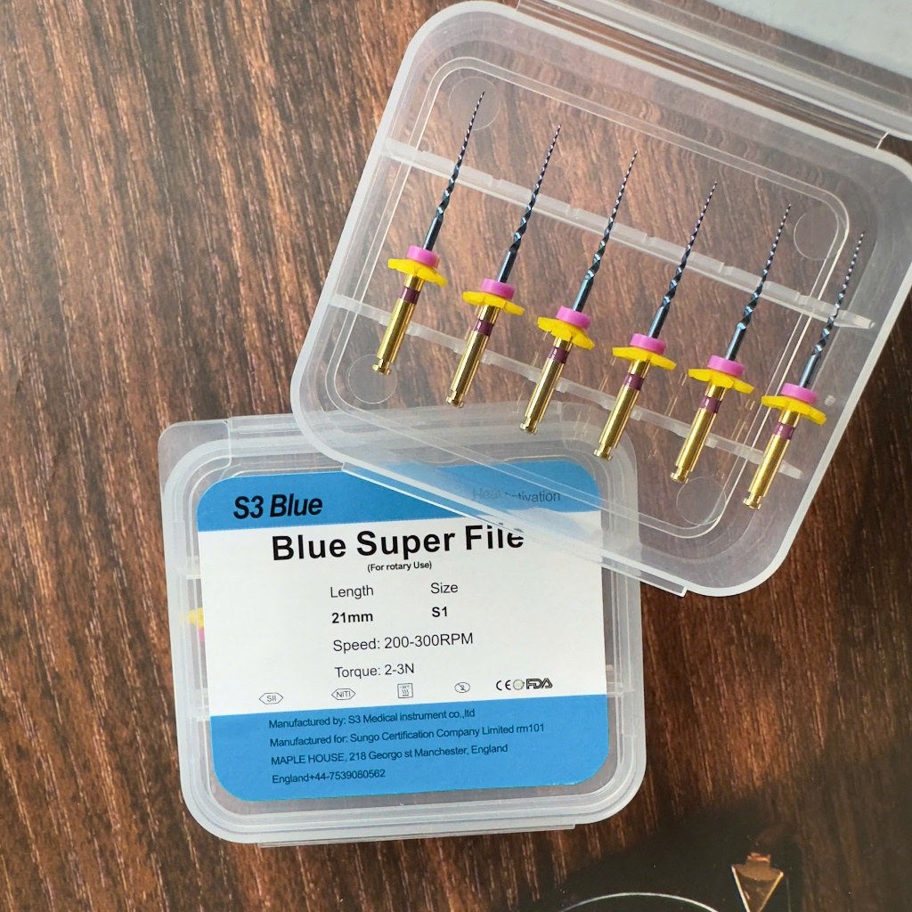 File máy nội nha YLDENT - File máy S3 Blue - Trâm máy dẻo kháng gãy (Xuất VAT)