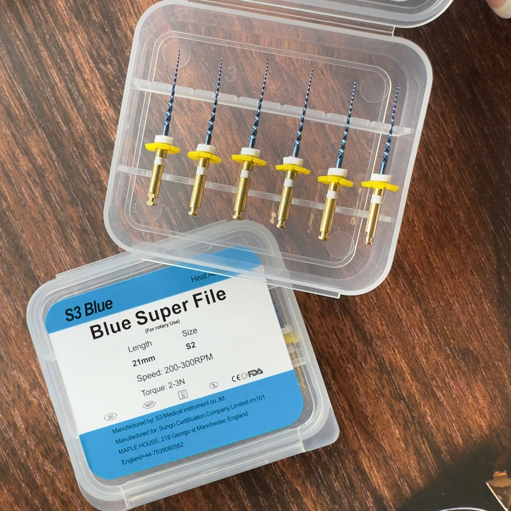 File máy nội nha YLDENT - File máy S3 Blue - Trâm máy dẻo kháng gãy (Xuất VAT)