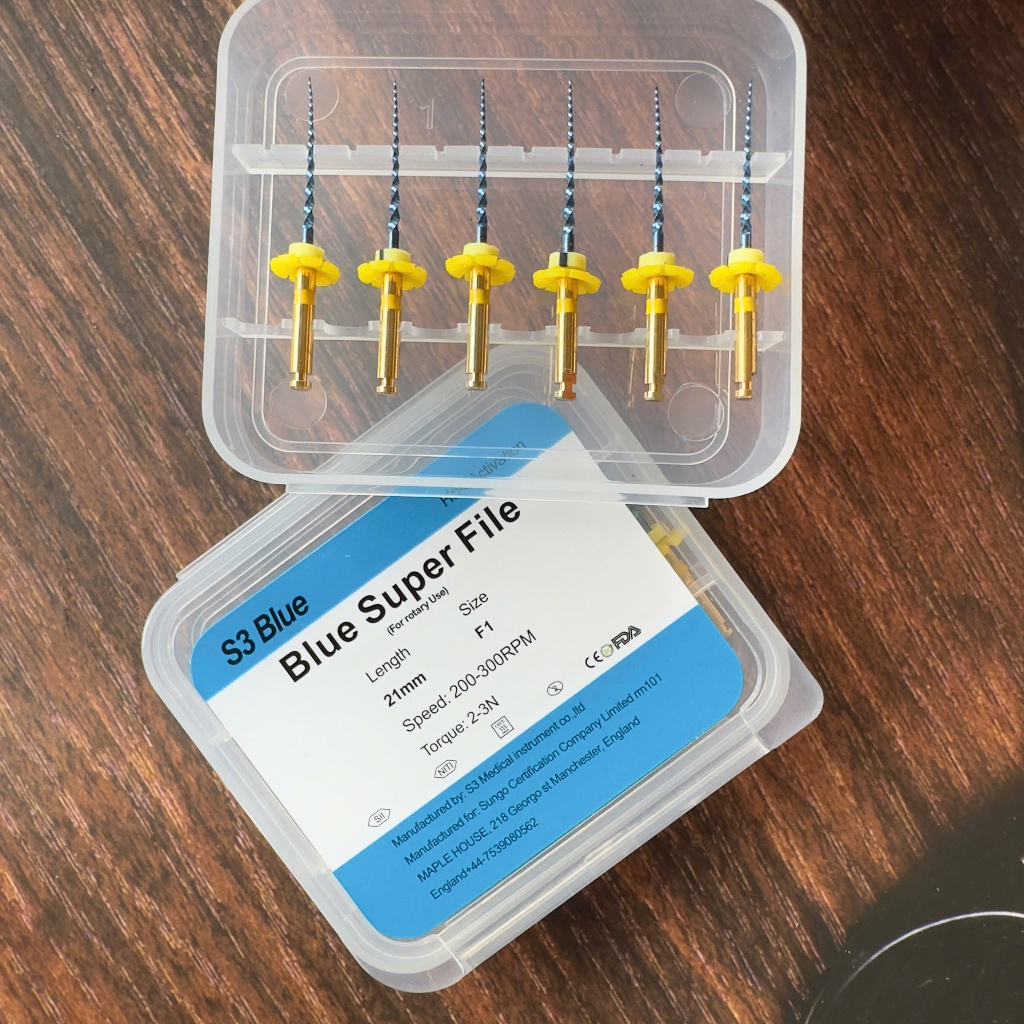 File máy nội nha YLDENT - File máy S3 Blue - Trâm máy dẻo kháng gãy (Xuất VAT)