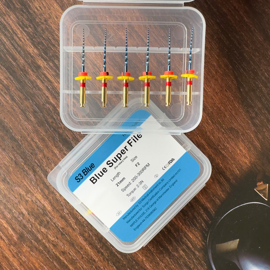 File máy nội nha YLDENT - File máy S3 Blue - Trâm máy dẻo kháng gãy (Xuất VAT)