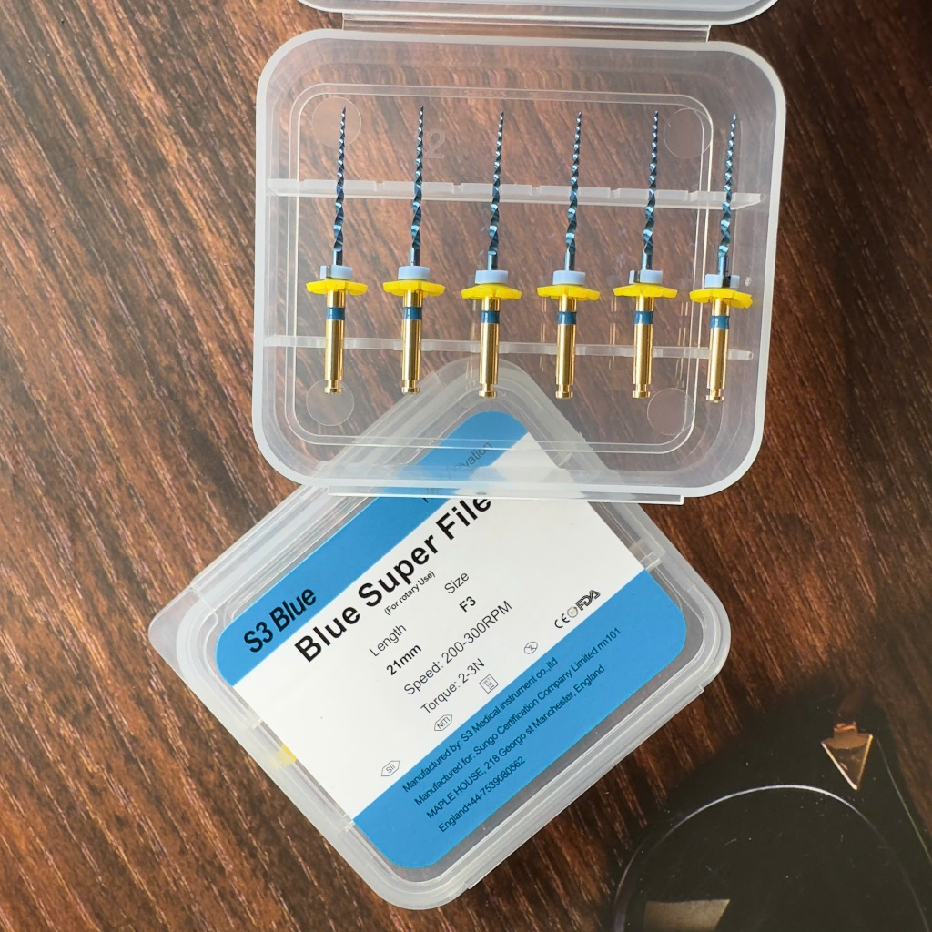 File máy nội nha YLDENT - File máy S3 Blue - Trâm máy dẻo kháng gãy (Xuất VAT)