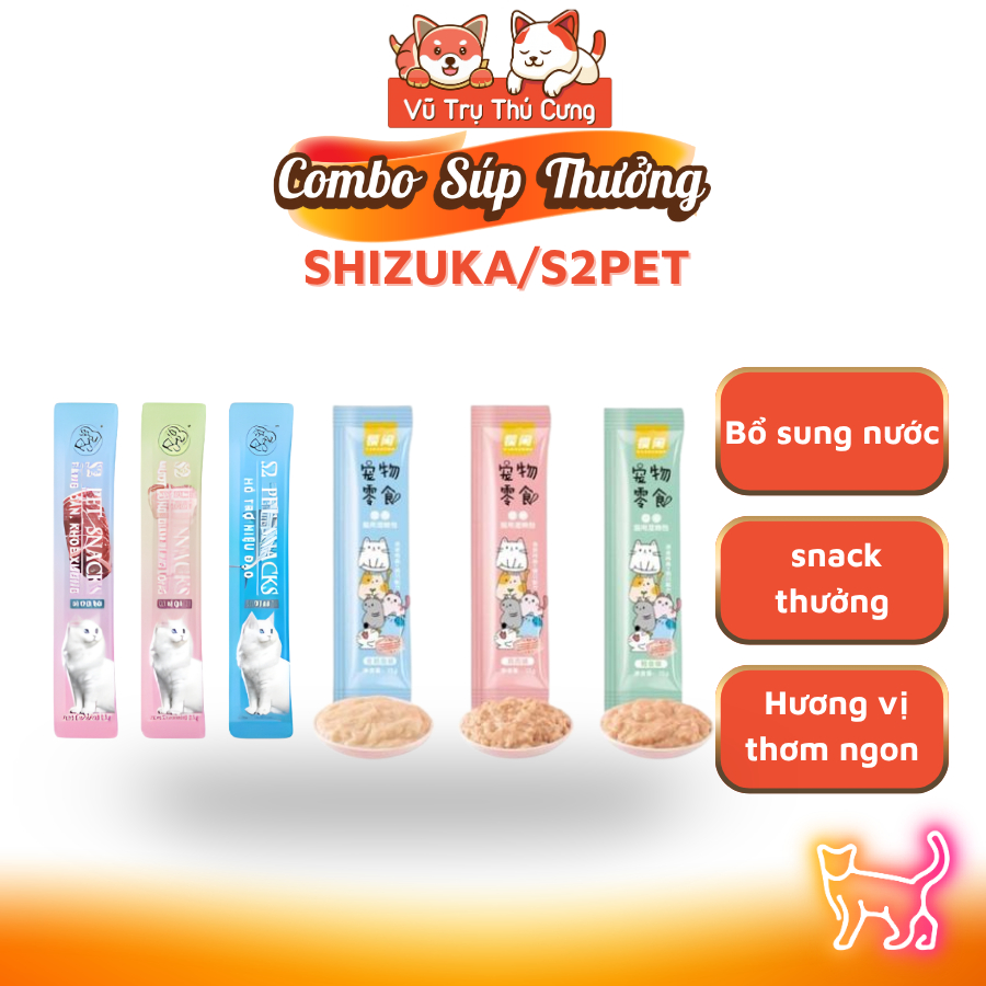 Combo 100 Thanh Súp thưởng cho mèo Shizuka / S2PET nhiều dinh dưỡng 15g