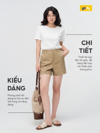 [BST Comfort Me-We] Quần Shorts Nữ Yody Quần Stretch Cạp Liền WCCS26A006