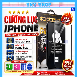 Kính cường lực iphone 15 pro max 14 pro max 11 13 promax 12 7 8 Plus xsmax xr x xs 16 17 ProMax 17 Air - Full màn 3D