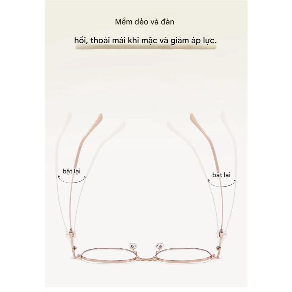 Kính Cận Thời Trang INNI Gọng Kim Loại Form Đa Giác, Phong Cách Hàn Quốc, Chống Ánh Sáng Xanh 8046