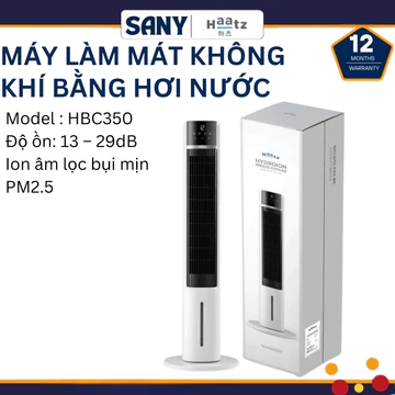 Máy làm mát không khí bằng hơi nước có Ion âm Haatz HBC350 quạt làm mát , ion âm lọc bụi mịn PM2.5