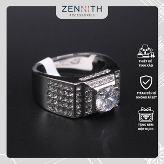 Nhẫn Nam đính đá Titan cao cấp bền bỉ ZENNITH ACCESSORIES ZNN116