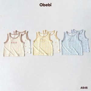 Áo Ba Lỗ Vải Modal Mát Nhẹ Dễ Thương Obebi Cho Bé Trai Bé Gái Từ 6-22kg LS545