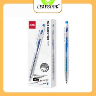 LEAFBOOK Bút Bi Deli Q125 0.5mm – Viết Êm Mượt, Mực Đậm Nét Đẹp